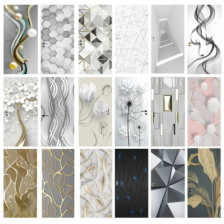 Moderne Abstrakt Perle Geometrisk Dørklistremerke Mural Avtakbar PVC Vinyl Peel N Stick Veggkunst Mural Klistremerke For Innendørs Dører Kreativ DIY Hjem Deko | Skanto
