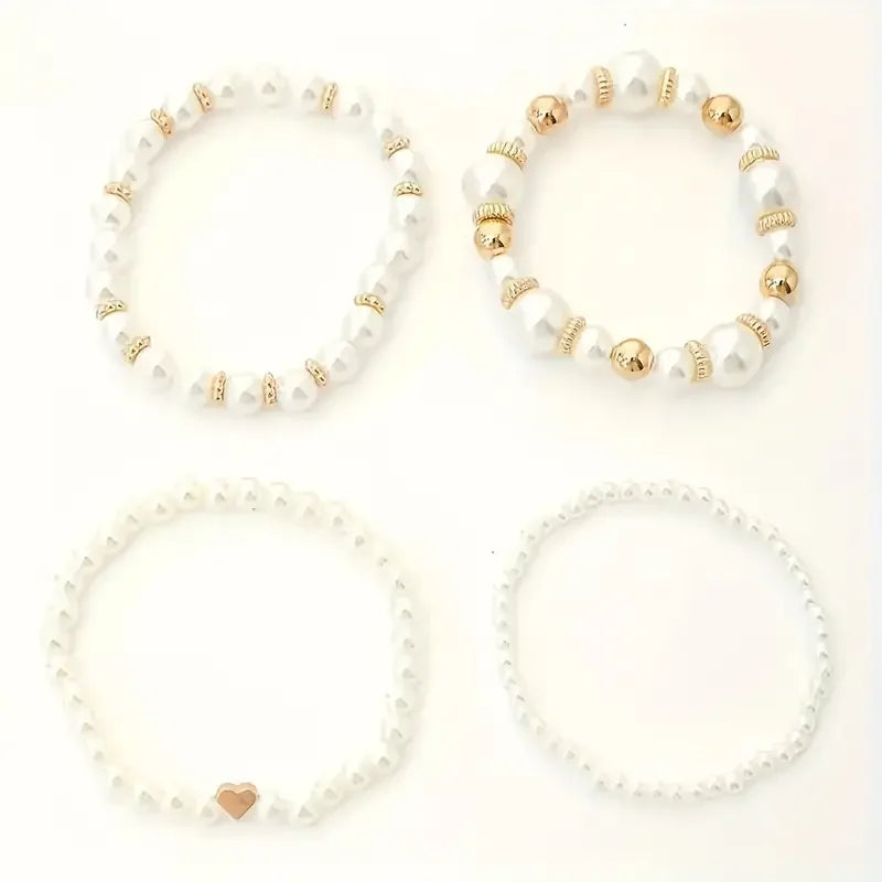Skanto | Dristig gullbelagt perle armbåndstabel