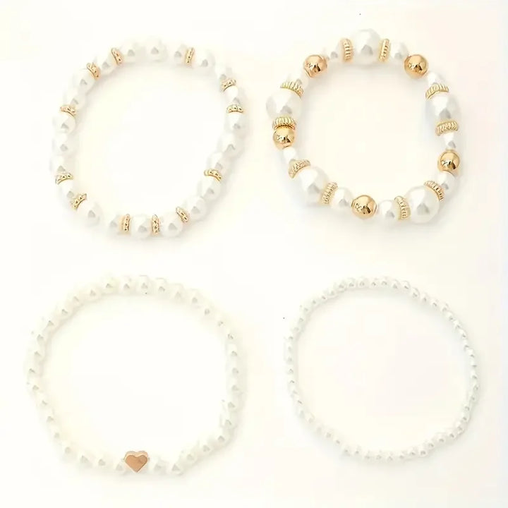Skanto | Dristig gullbelagt perle armbåndstabel