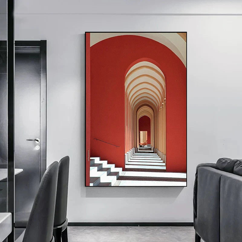 Minimalist Abstrakt Arkitektonisk Veggkunst Fin Kunst Lærtrykk Plakater Bilder For Moderne Leilighet Stue Hjemme Kontor Dekor | Skanto