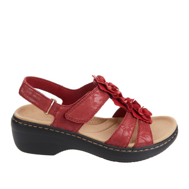 Skanto | Ortopediske sandaler med svarte blomster