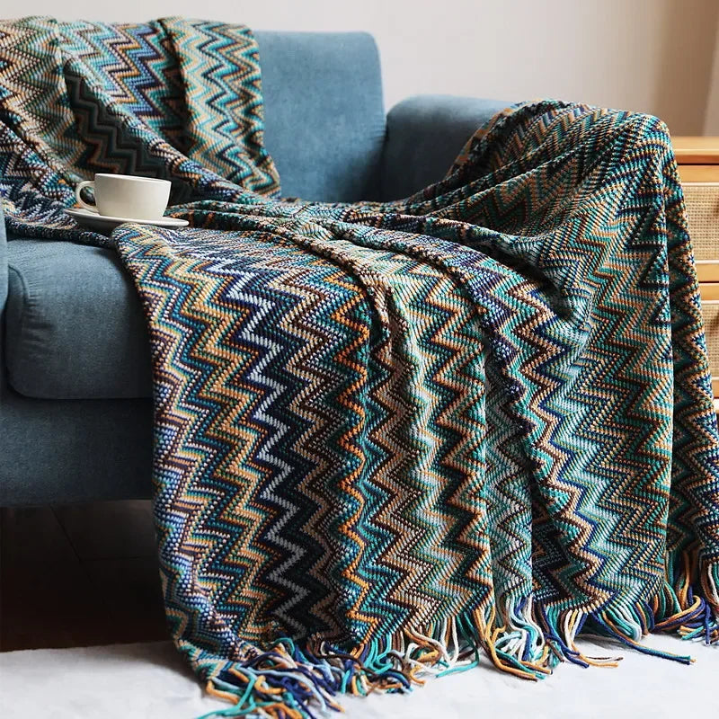 Skanto | CasaLoom | Boho Teppe med Frynser | Rust Rød | Myk & Lett