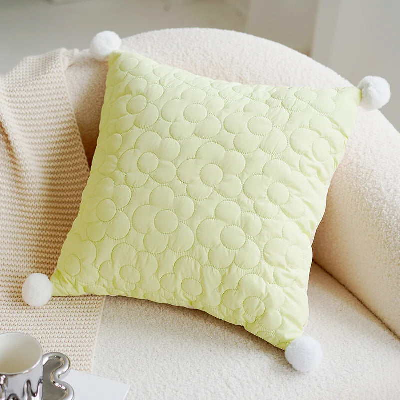 Grønn & Rosa Tulipan Broderi Putetrekk | Skanto