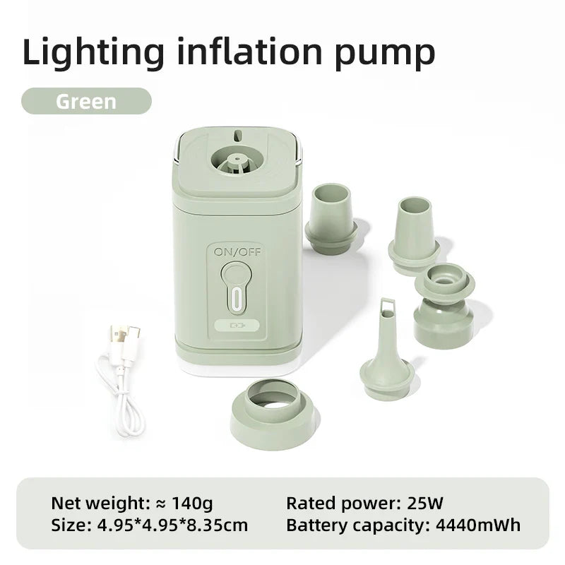 Skanto | Utendørs Luftpumpe AeroBlow Mini | Elektrisk & USB Oppladbar | Bærbar & Trådløs | For Luftmadrasser & Vakuumposer