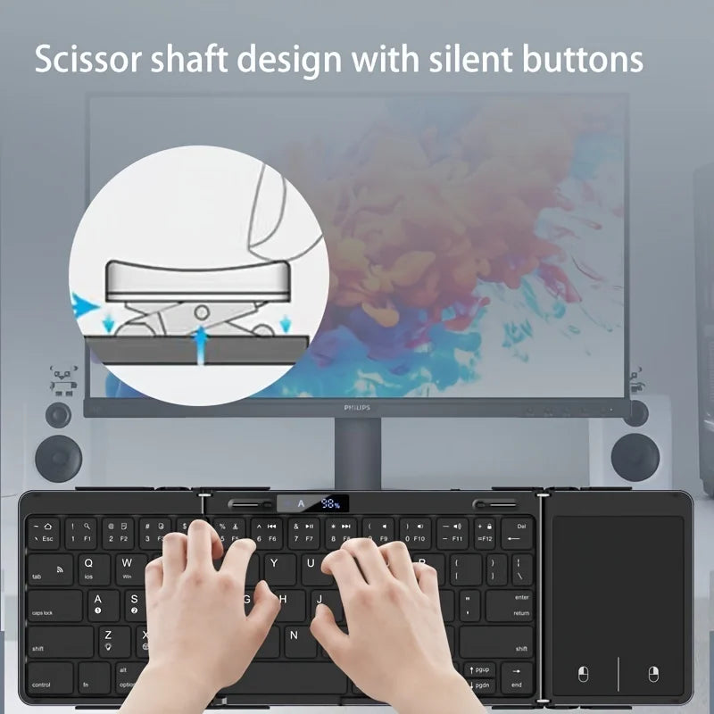 Skanto | Sammenleggbar RGB Trådløs Innebygd Touchpad Belyst Reise Tastatur
