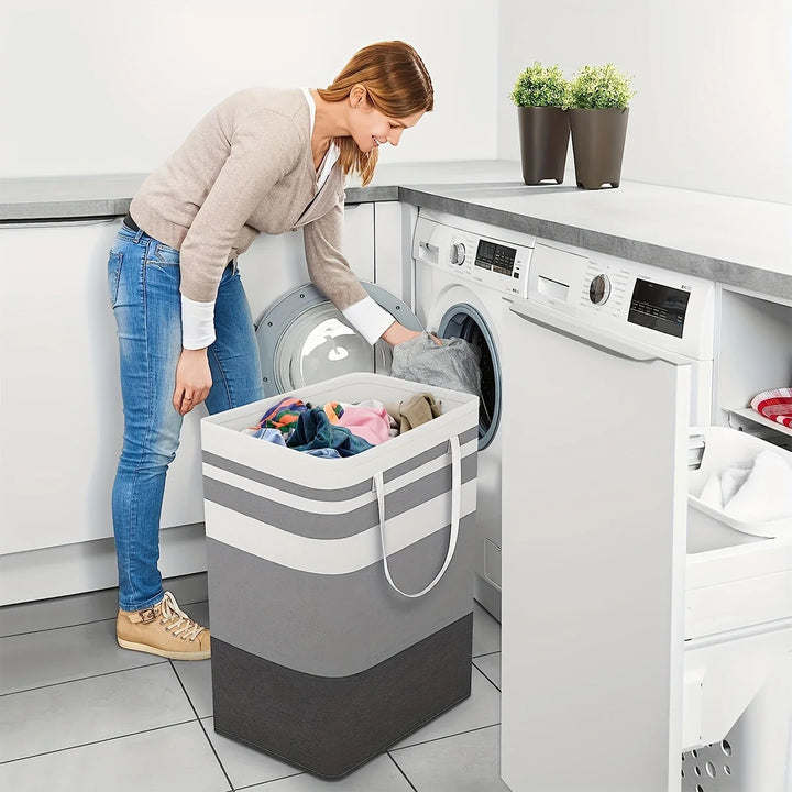 Frendorf | 75L Stor kleskurv med håndtak & sammenleggbart design – Solen