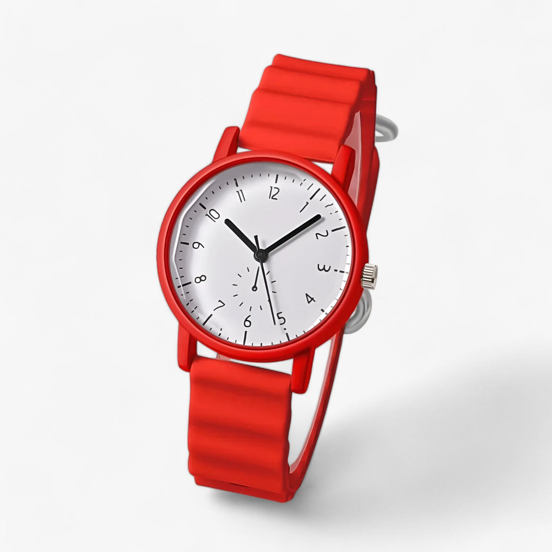 Skanto | Mina Jelly Watch – Fargerik Kvarts Klokke med Elegant Silikon Bølgesnor