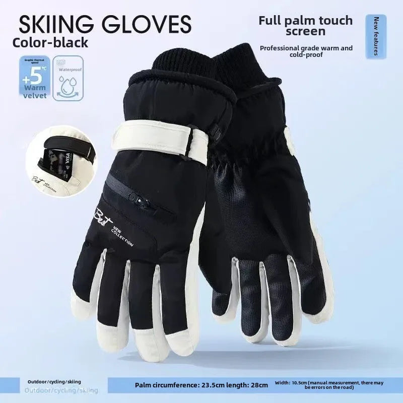 Skanto | GlacioShield Pro Hansker | Vanntette Vinterhansker | Berøringsskjerm & Sklisikker | Varm Fleece Fôr for Ski, Sykling & Utendørs
