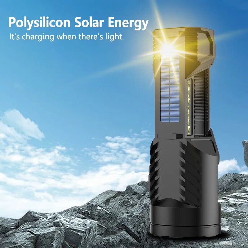 Solar Høy Effekt Multifunksjons Lommelykt | Skanto