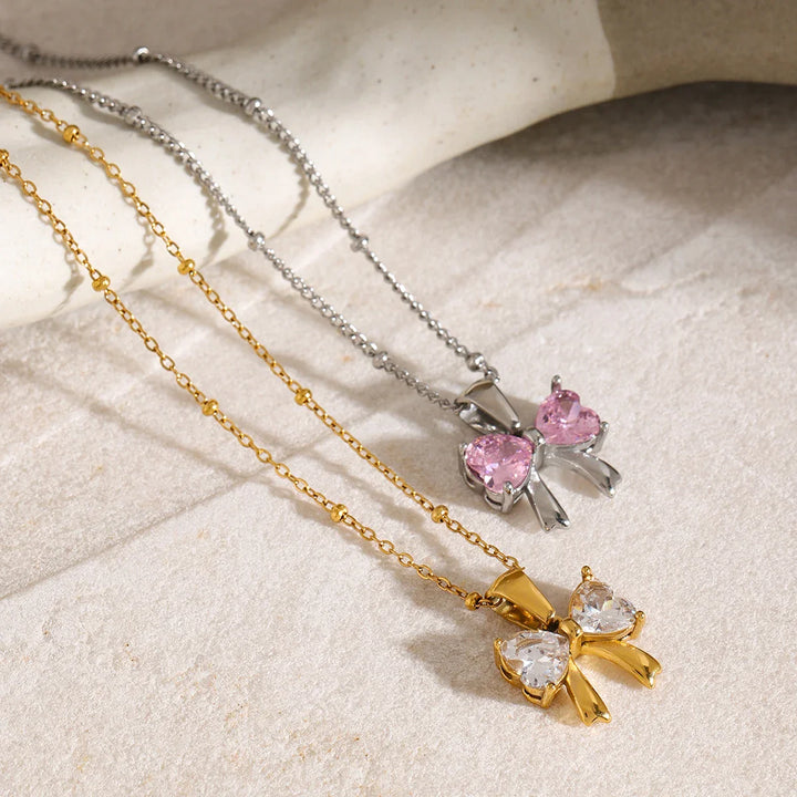 Skanto | Delikat Feminine Diamant Sløyfe Halskjede