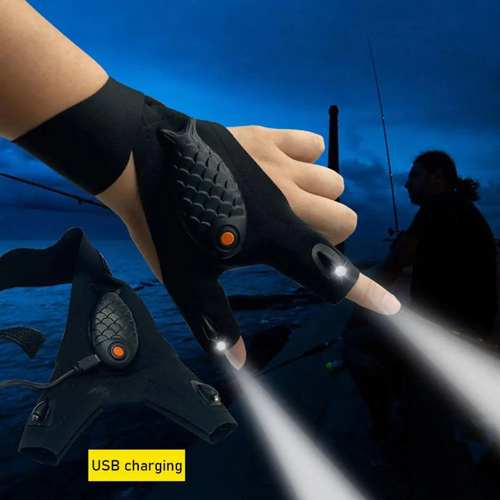 Skanto | Oppladbare Fingertette Reparasjons Fisking LED Hansker