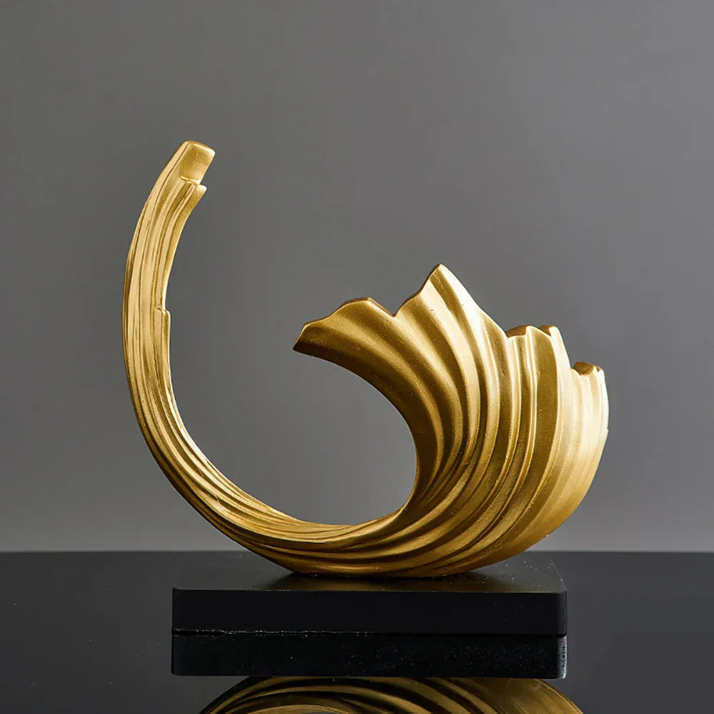 Skanto Decor Abstrakt Skulptur Har Kunst Gullstatue Stue Skanto Dekorasjon Kontor Skrivebords Tilbehør Håndverk Ornamenter