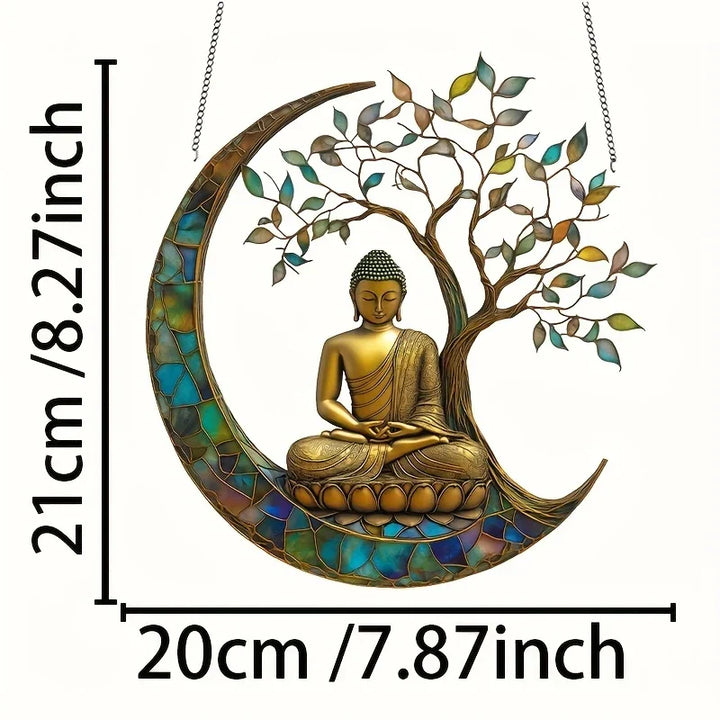 Skanto | Akryl Solfanger ZenLight | 2D Buddha Dekor | Vindu- & Boligtilbehør | Spirituell Romdesign