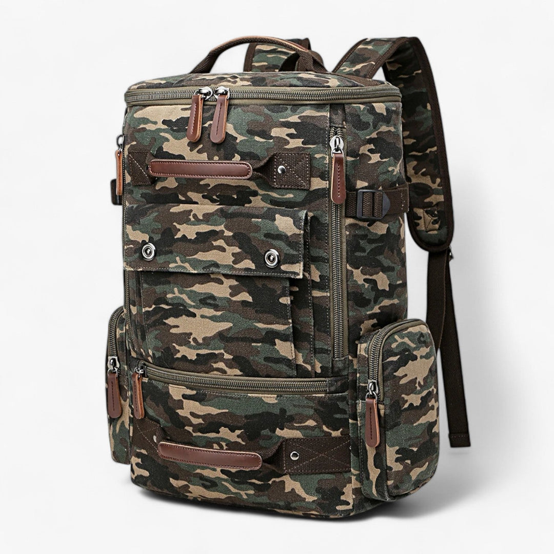 Skanto | Vintage Canvas Backpack – Stilig og funksjonell med laptoplomme for hverdagsliv og eventyr