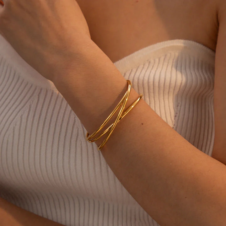 Skanto | 18k Flettet Trio Armring Cuff Armbånd