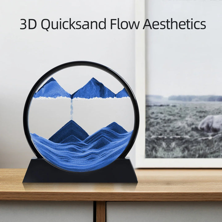 Skanto | 3D Sandbilde Aurelia Flow | Bevegelig Sandkunst i Glass | Avslapning & Dekorasjon | Rundt Design