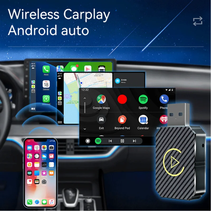 Skanto | 2 i 1 USB Mini Trådløs CarPlay