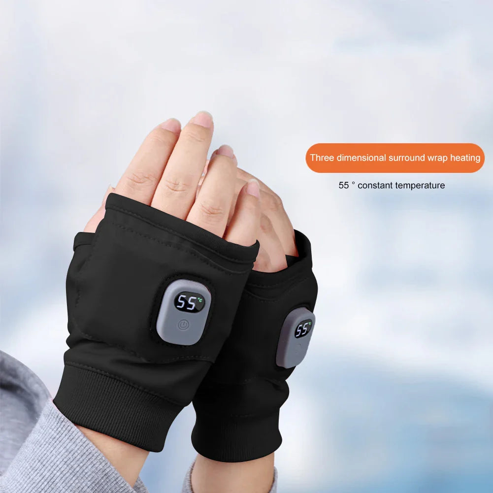 Skanto | ThermoGrip Oppvarmede Hansker | 360° Helhetlig Varme | Oppladbare & Vindproof | Berøringsskjermfunksjon