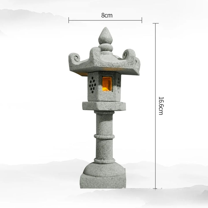 Skanto | Mini-Pagoda ZenStone | Sandstein Dekorasjon | For Hage, Bonsai & Zen Oaser | Håndlaget