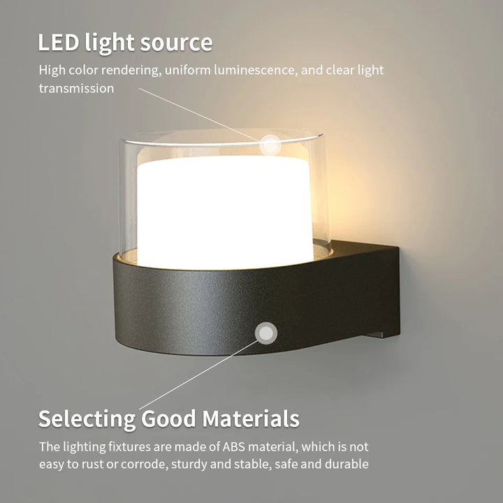 Skanto | LED Utendørs Vegglampe AuroBeam | IP66 Vanntett | Bevegelsessensor & Skumringssensor | 6W / 12W
