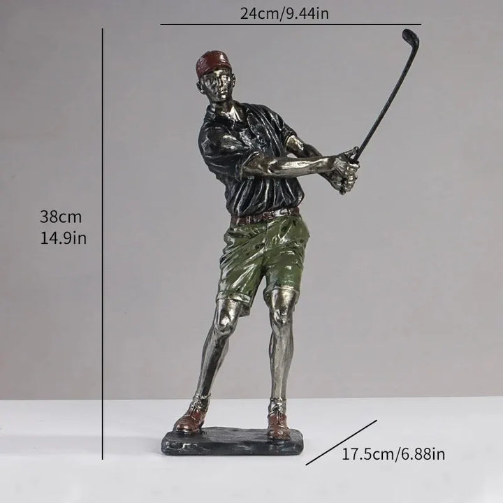 Skanto Statuer Skulptur, Kreativ Golfer Figuriner Hjem Dekor, Spiller Kunstfigur Skrivebords Dekorasjoner, Samleobjekt Gave Håndverk, De