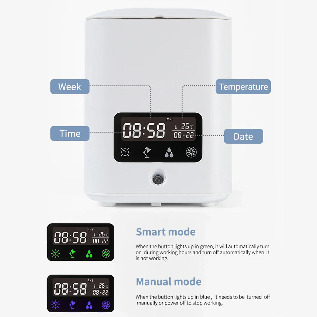 Skanto | Multifunksjonell smart hydroponisk plantepotte med kalender, diffuser og skrivebordslampe