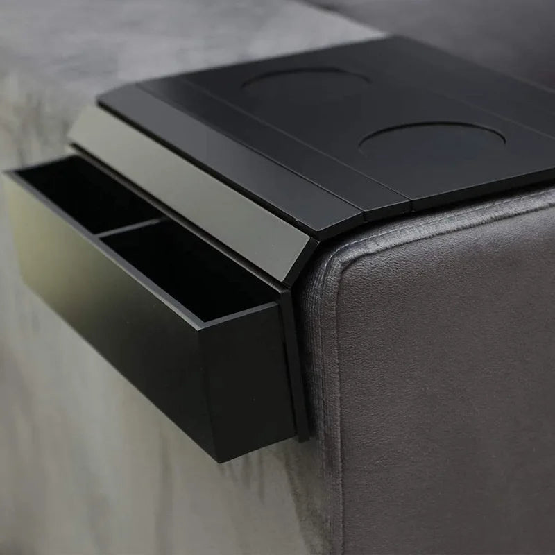 Minimalist Bamboo Sofa Armrest Organizer | Skanto