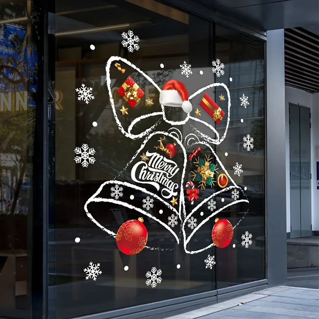 Skanto | WinterBel Julevindu klistremerker – Gjenbrukbar PVC vindusdekorasjon med festlig bjelle design