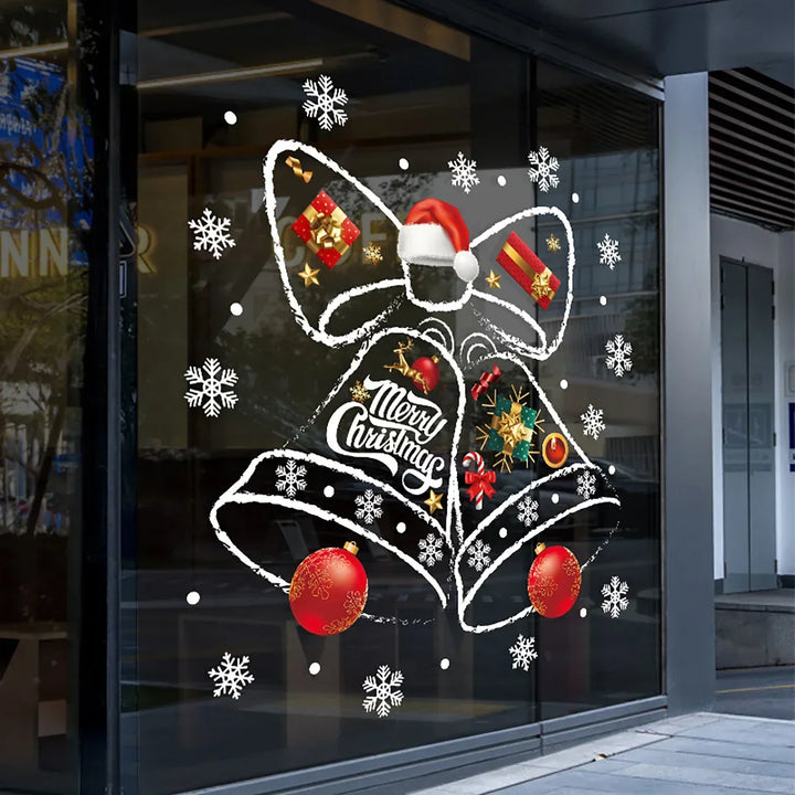 Skanto | WinterBel Julevindu klistremerker – Gjenbrukbar PVC vindusdekorasjon med festlig bjelle design