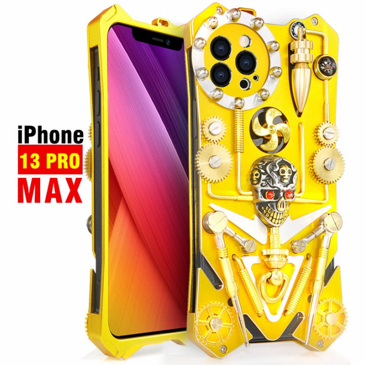 Skanto | Mekanisk Dødskalle Cyberpunk Stil iPhone Deksel
