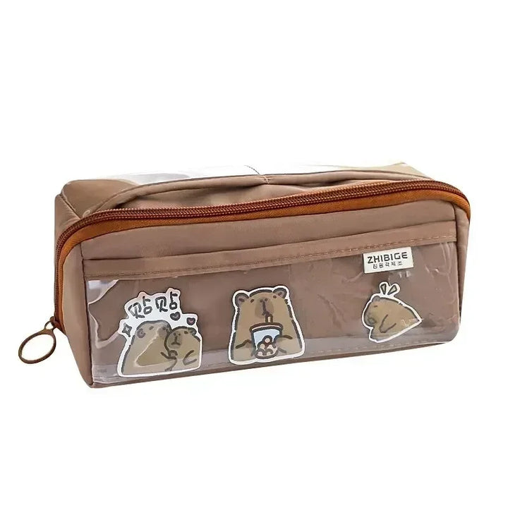 Skanto | Pennal KIDZORA CrystalBag | Gjennomsiktig & Allsidig | 10-lommers design | Høy kapasitet for skole & fritid