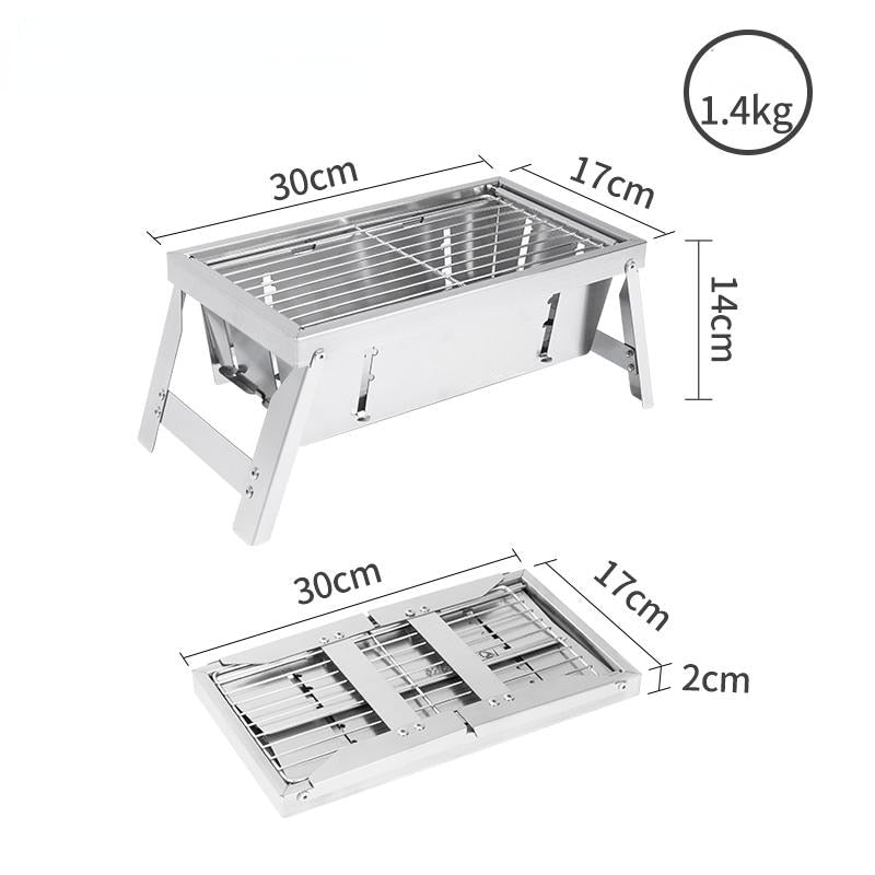 Skanto | Ultimate Camping Style Rustfritt Stål Sammenleggbar Grill