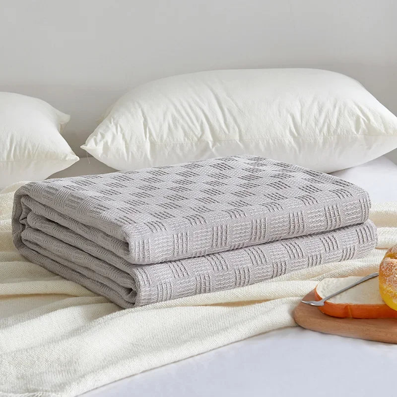 Skanto | Bomullsgauze teppe Aurelina | 100 % bomull | Pustende & Hudvennlig | Perfekt for sofa, seng & kontor