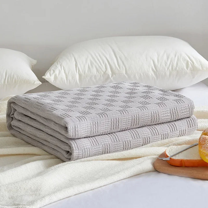 Skanto | Bomullsgauze teppe Aurelina | 100 % bomull | Pustende & Hudvennlig | Perfekt for sofa, seng & kontor