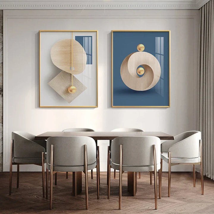 Moderne Estetikk Abstrakt Geometri Veggkunst Fine Art Lerret Utskrifter Plakater Bilder For Moderne Leilighet Stue Lys Luksus Hjem Dekor | Skanto
