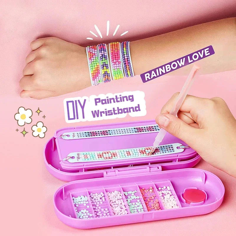 Justerbar DIY diamantmaleriarmbånd for barn og voksne - Kreativ smykker håndverk med broderikunster