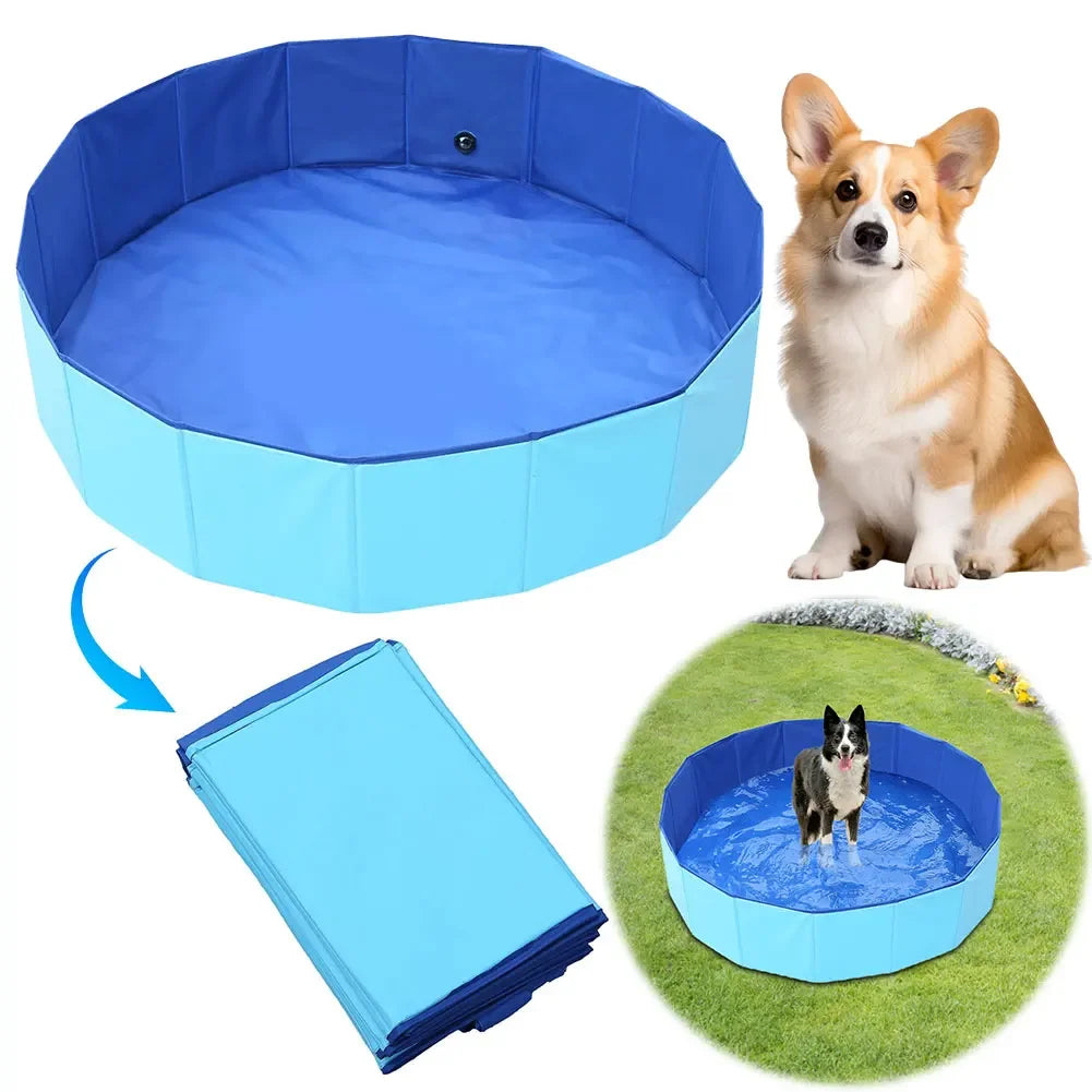 Sammenleggbar PVC hundepool med dreneringsventil Skanto