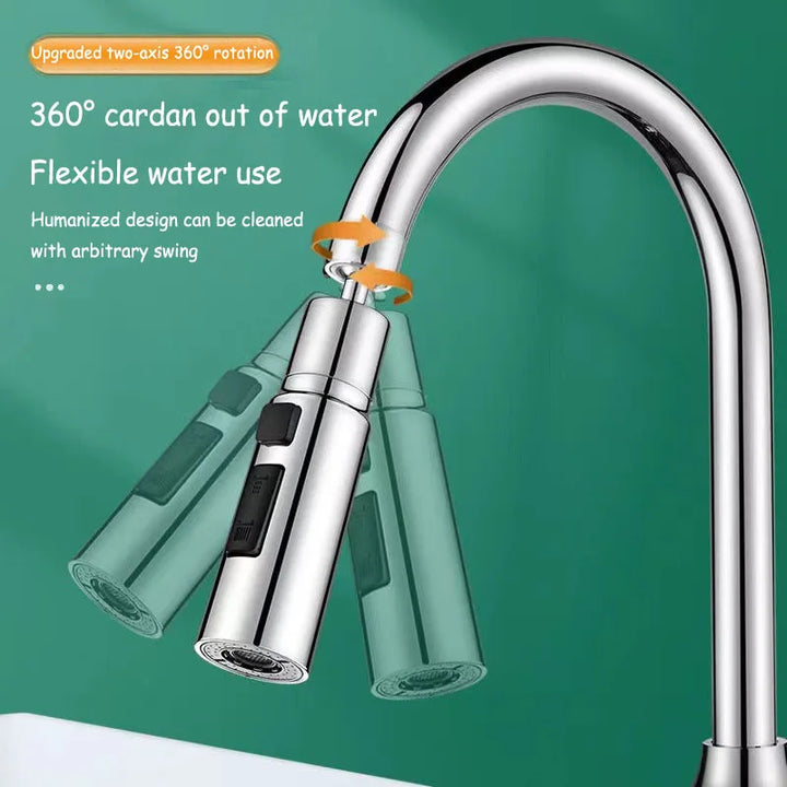 HydroFlex360 – Multifunksjonell 360°/720° Roterbar Kjøkkenkran Vedlegg med 3 Spraytyper Skanto