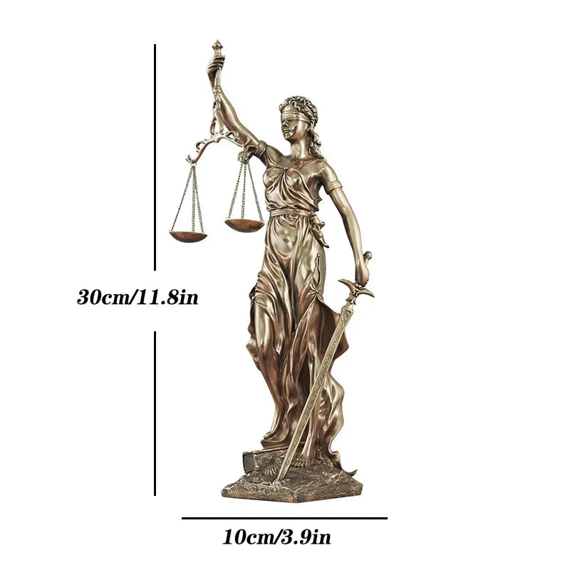 Skanto | ERMAKOVA europeisk antikk bronse gresk gudinne av rettferdighet statue Fair Angels harpiks skulptur ornamenter skrivebord hjemmeinnredning gave