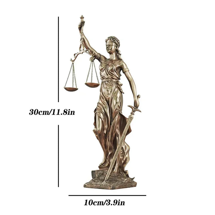 Skanto | ERMAKOVA europeisk antikk bronse gresk gudinne av rettferdighet statue Fair Angels harpiks skulptur ornamenter skrivebord hjemmeinnredning gave