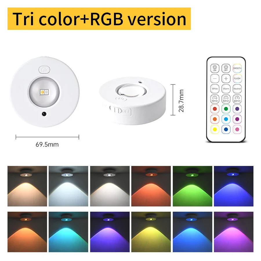 Skanto | LumiFlex LED Spotlight | Trådløs & Oppladbar | RGB & Varme Hvit | Med Fjernkontroll