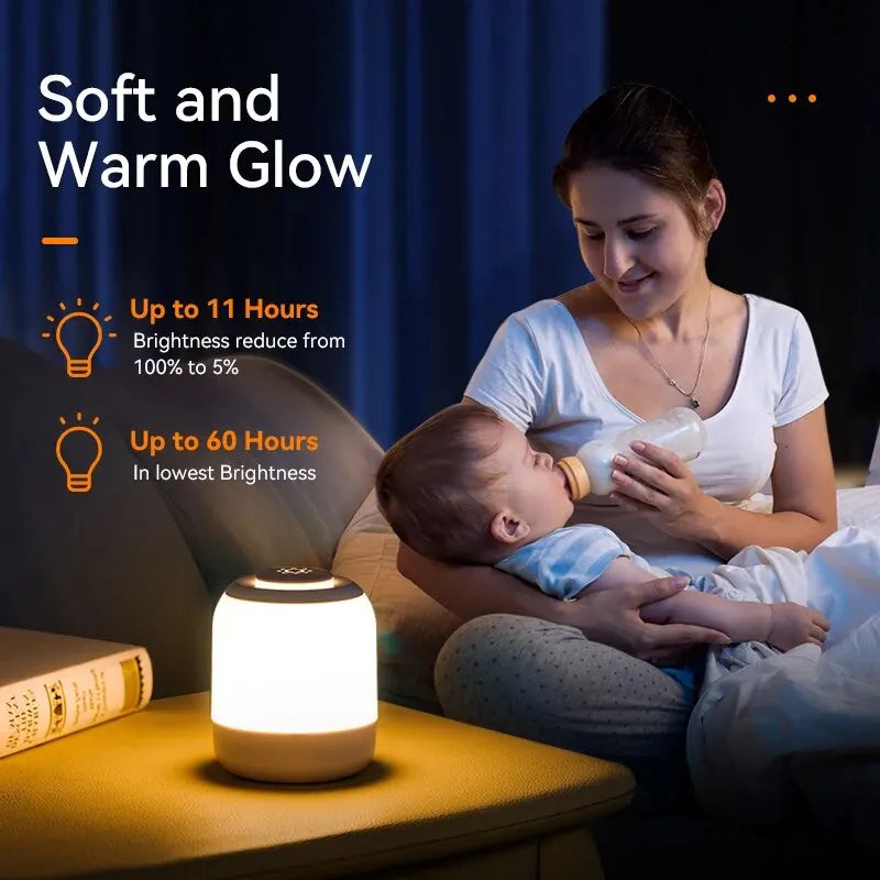 Skanto | LUMINA TOUCH LED bordlampe | Bærbar & Dimmbar | Touch-kontroll | For soverom & barnerom