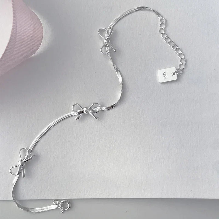Skanto | Feminine Sløyfe Herringbone Halskjede og Armring