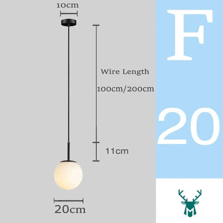 Skanto | Mid-Century Modern Glass Ball Pendant Light