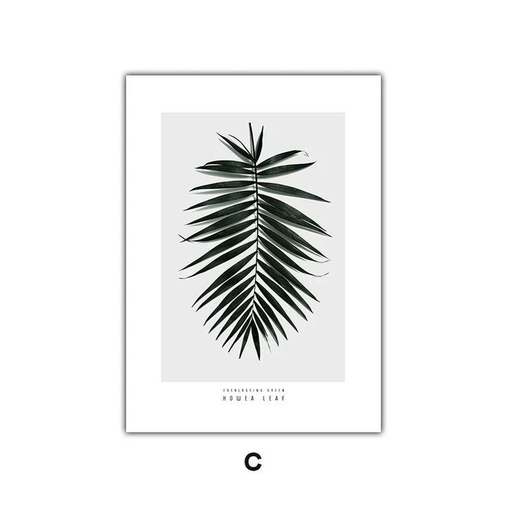 Minimalistiske Grønne Blader Moderne Botaniske Eksemplar Veggkunst Kunstneriske Lerretsutskrifter Galleri Veggbilder For Stue Spisestue Kunst Dekor | Skanto