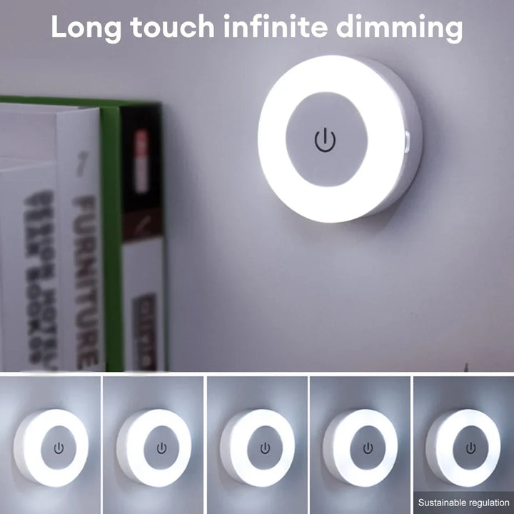 Skanto | LUMORA Touch LED Nattlys | USB Oppladbar | Magnetisk & Trinnløs Dimming | Varme & Kaldt Lys