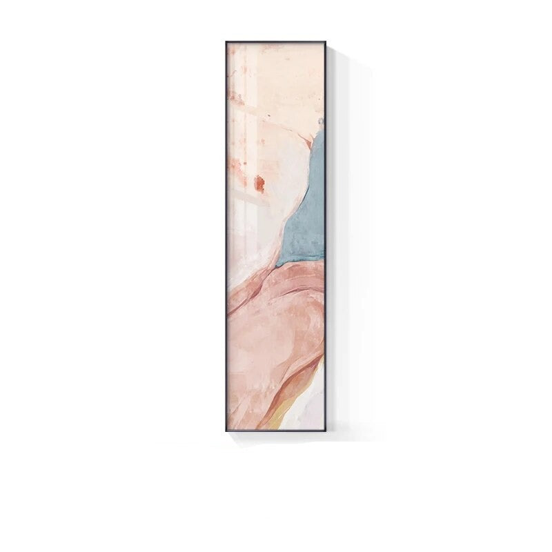 Marmortrykk Abstrakt Vertikal Format Veggkunst Blå Pastell Rosa Bilder For Moderne Stue Soverom Entréhall Veggdekor | Skanto