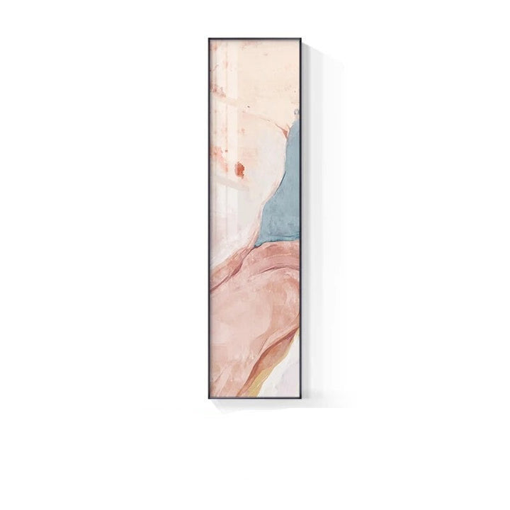 Marmortrykk Abstrakt Vertikal Format Veggkunst Blå Pastell Rosa Bilder For Moderne Stue Soverom Entréhall Veggdekor | Skanto