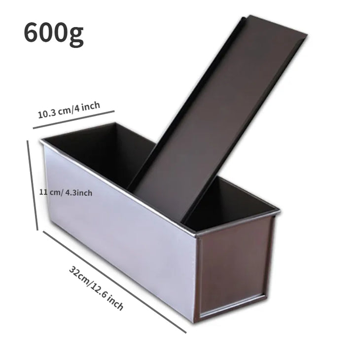Skanto | Premium Non-stick Aluminiumlegering Toastbokser med lokk - Ulike størrelser (250g/450g/600g/750g/900g/1000g) for baking av brød og kaker