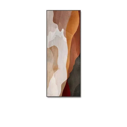 Moderne abstrakte nyanser av brun beige vert format veggkunst fine art lerret utskrifter bilder for foyer stue gang nordisk hjemdecor | Skanto